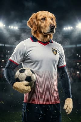 The Match-Winning Champion - Golden Retriever Custom Soccer Portrait | Training Day Soccer Season