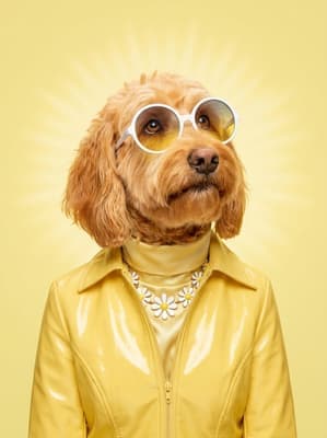 The Canary Vinyl Daydreamer - Goldendoodle Pop Art Portrait | Fabled Paws