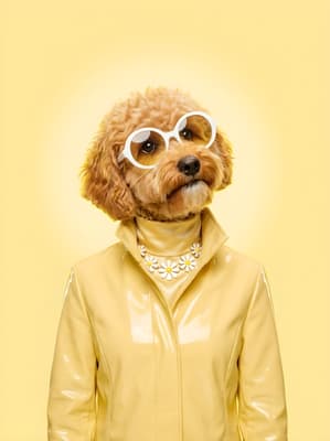 The Canary Vinyl Daydreamer - Goldendoodle Portrait Canvas | Fabled Paws