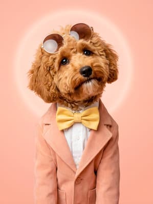 The Peach Suede Heartbreaker - Goldendoodle Pop Art Portrait | Fabled Paws