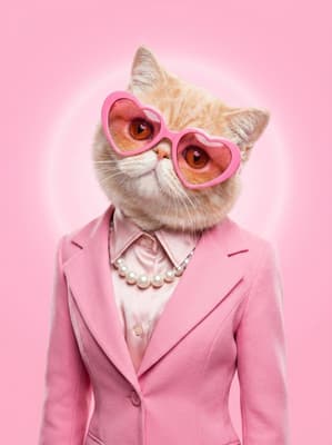 The Blush Heart Trendsetter - Orange Tabby Pop Healing Charm Portrait | Fabled Paws