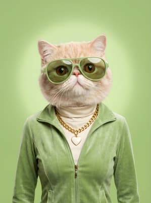 The Sage Velour Heartthrob - Persian Pop Art Portrait | Fabled Paws
