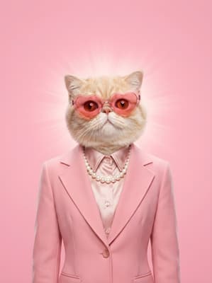 The Rose Quartz Trendsetter - Persian Pop Healing Portrait | Fabled Paws