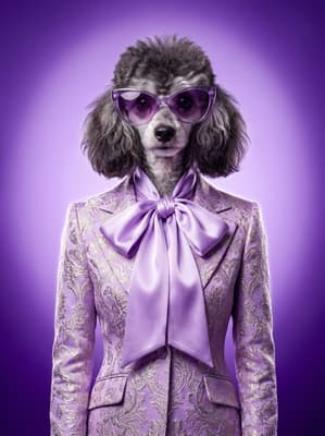 The Orchid Damask Diva - poodle Pop Art Portrait | Fabled Paws