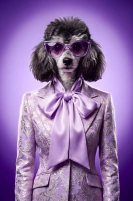The Lilac Brocade Visionary - Poodle Pop Art Portrait | Fabled Paws