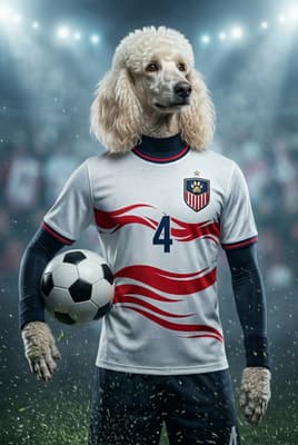 The Immortal Legend - Poodle Custom Soccer Portrait | Soccer Season