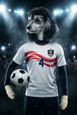 The Match-Winning Champion - Poodle Custom Soccer Portrait | Soccer Season