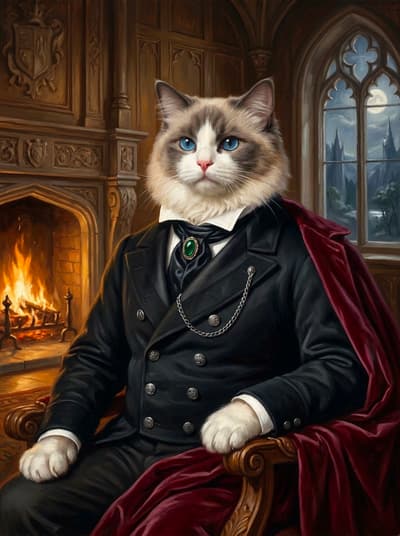 Ragdoll Nocturnal Aristocrat: The Boss Pet Art Lookbook | Fabled Paws