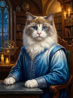 Ragdoll The Celestial Magus Celestial Oracle - The Noble Pet Art Lookbook | Fabled Paws