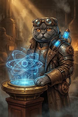 The Indigo Orbit Artificer - scottish fold Portrait | Fabled Paws