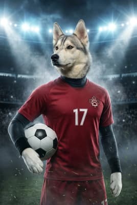 The Match-Winning Champion - Siberian Husky Custom Soccer Portrait | Soccer Season