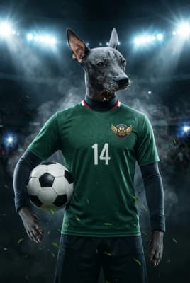 The Immortal Legend - Xoloitzcuintli Custom Soccer Portrait | Stadium Lights Soccer Season